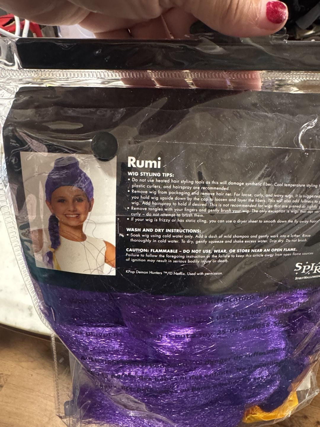 Spirit Halloween Netflix Kpop Demon Hunters Rumi Costume Wig Purple 6