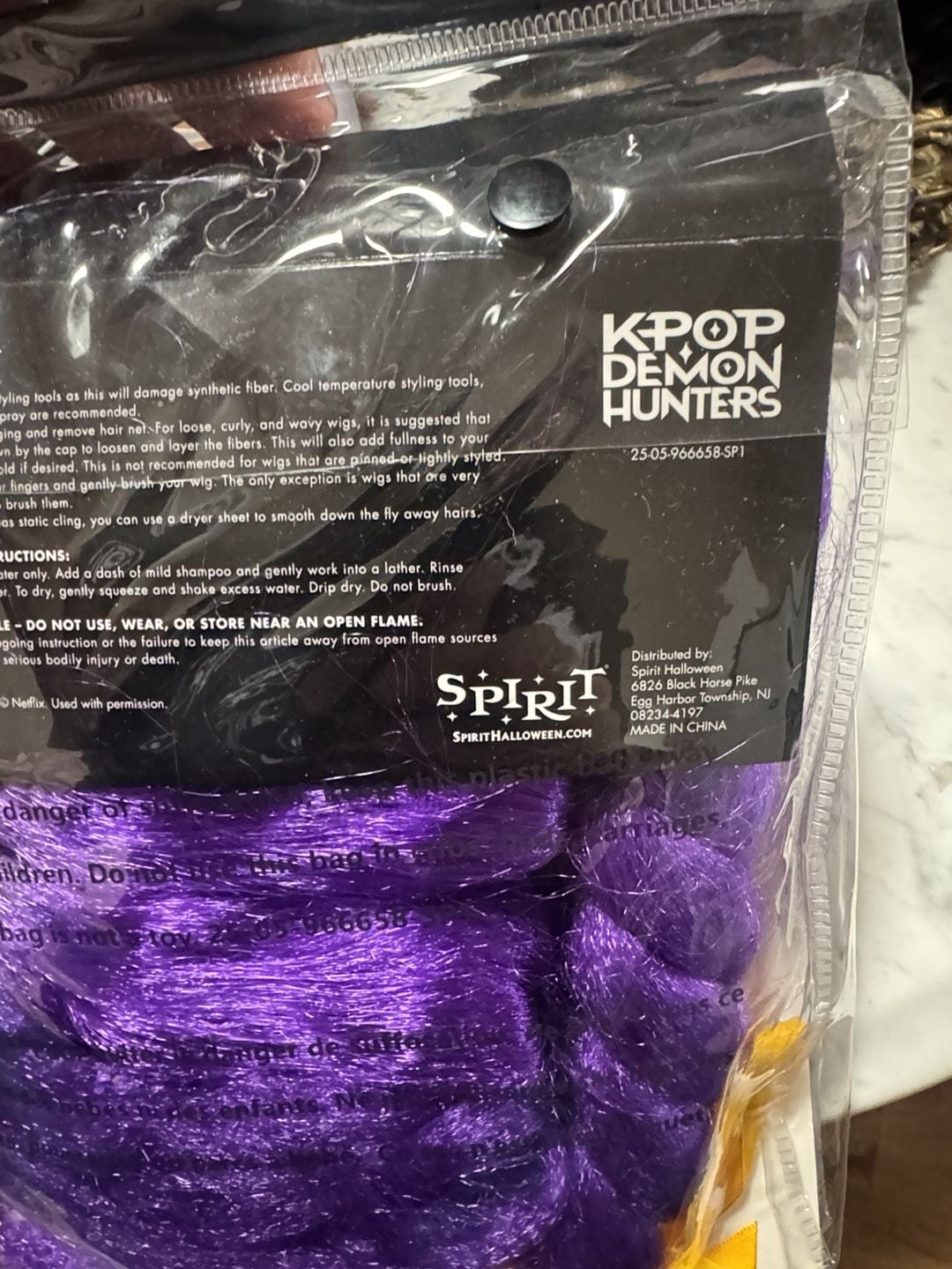 Spirit Halloween Netflix Kpop Demon Hunters Rumi Costume Wig Purple 7