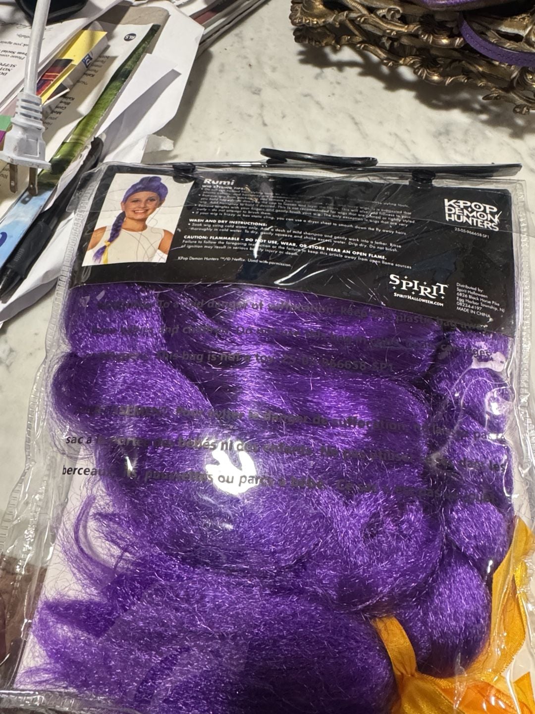Spirit Halloween Netflix Kpop Demon Hunters Rumi Costume Wig Purple 8