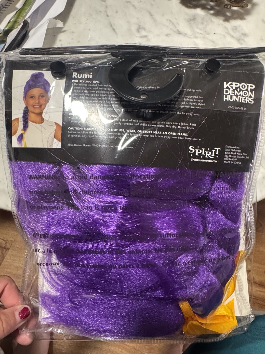 Spirit Halloween Netflix Kpop Demon Hunters Rumi Costume Wig Purple 9