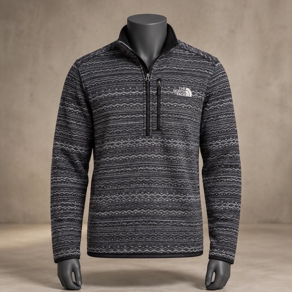 The North Face 1/4 Zip Fleece Pullover XXL/TTG Gray Fair Isle Pattern 2