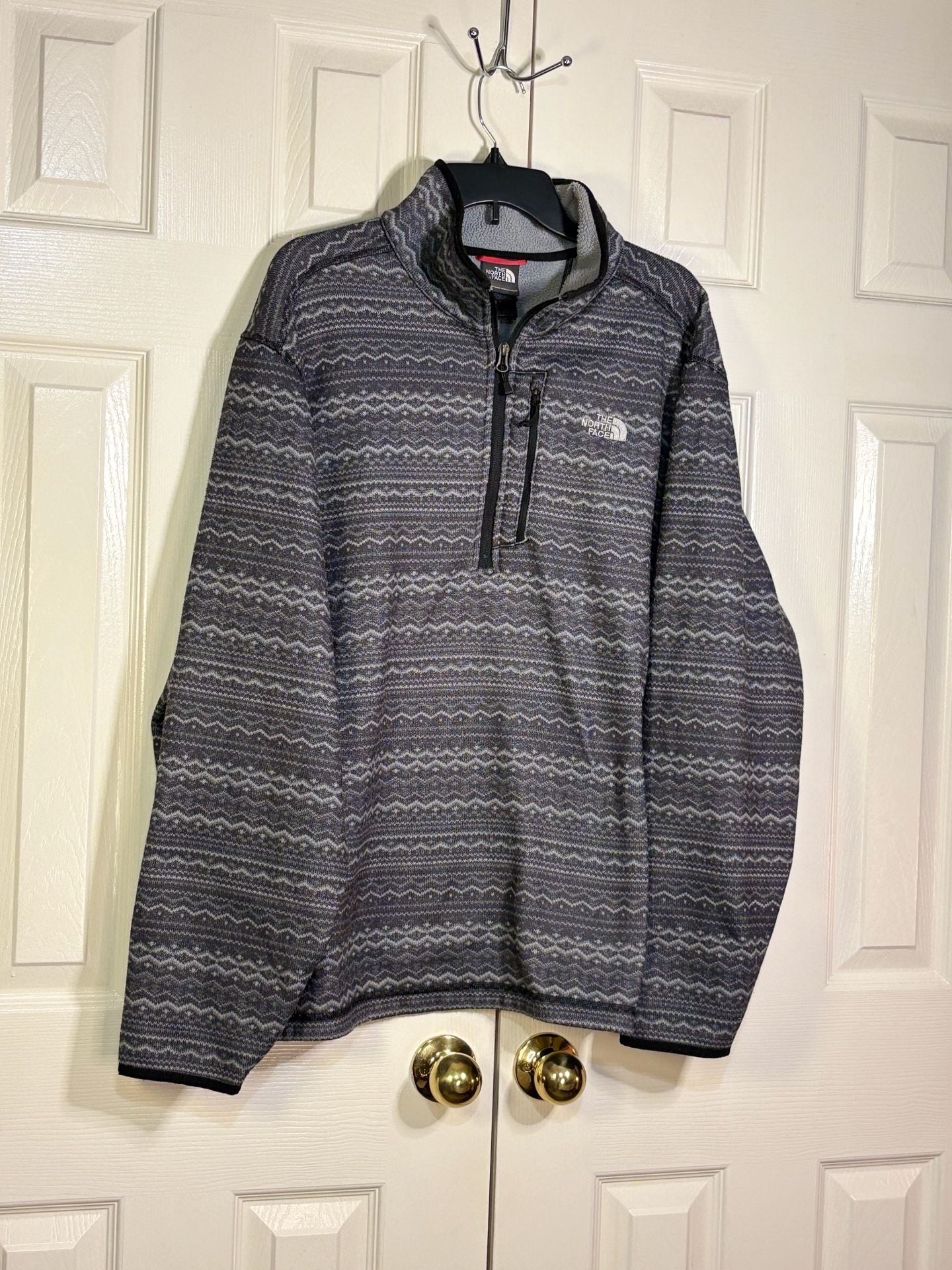 The North Face 1/4 Zip Fleece Pullover XXL/TTG Gray Fair Isle Pattern 5