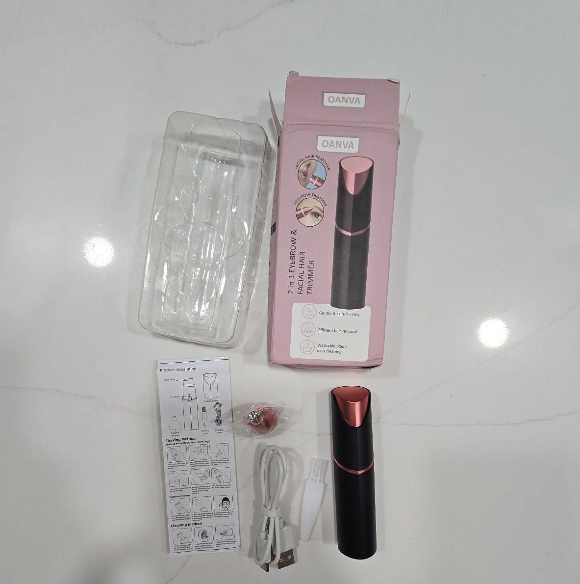 Oanva 2-in-1 Eyebrow & Facial Hair Trimmer 1