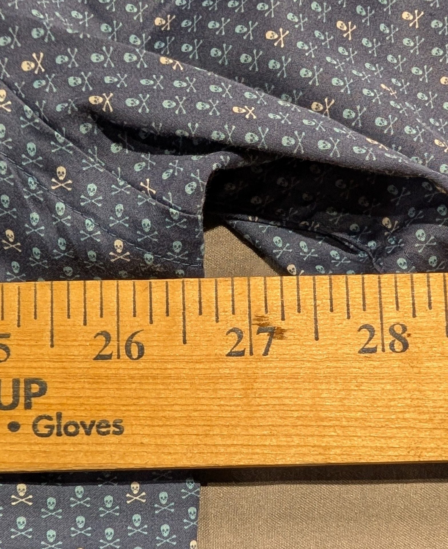Peter Millar Skull Print Button Down Shirt Size Extra Large Blue Cotton  7