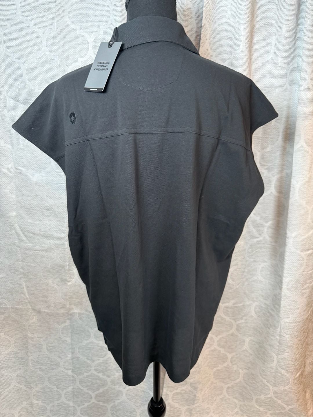 Figs Women’s Pro Ella Scrub Polo Size XL Black Technical Pique 3