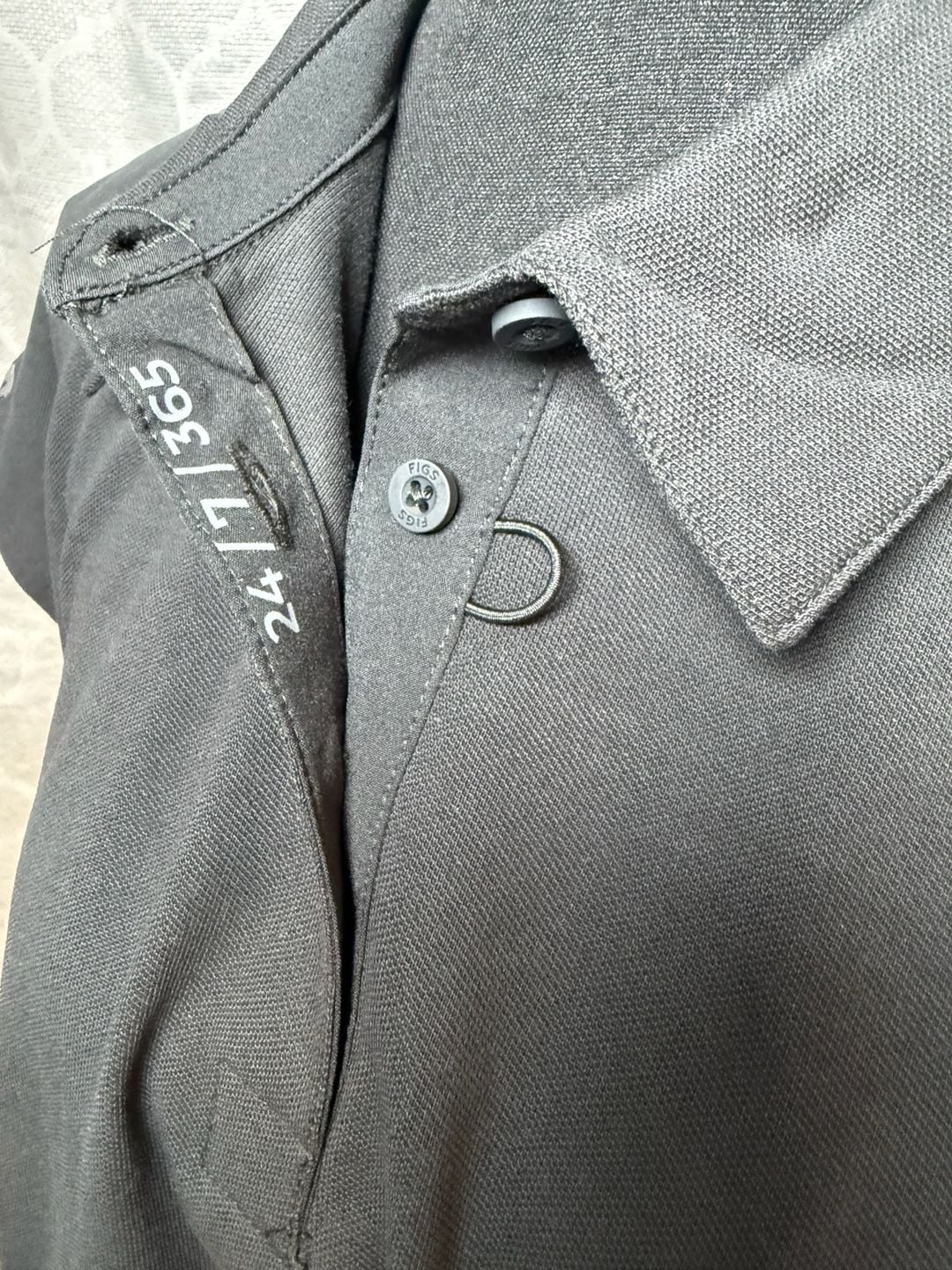 Figs Women’s Pro Ella Scrub Polo Size XL Black Technical Pique 4