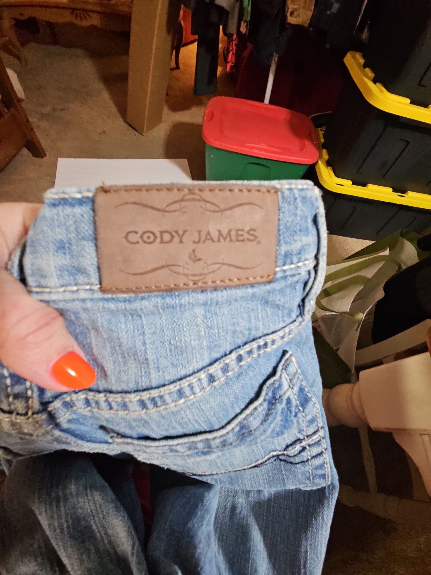 Cody James Straight Jeans Size 7 Light Wash Blue Denim 4