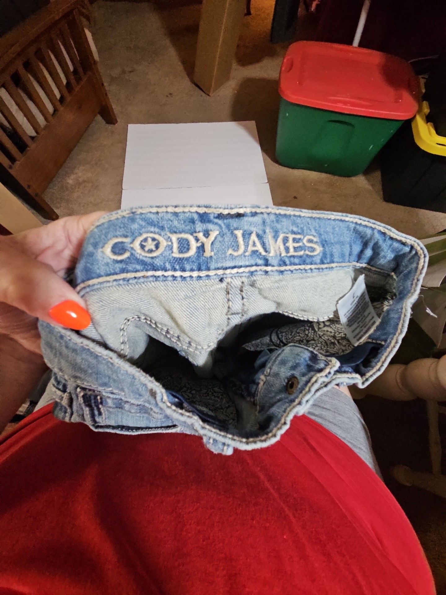 Cody James Straight Jeans Size 7 Light Wash Blue Denim 5