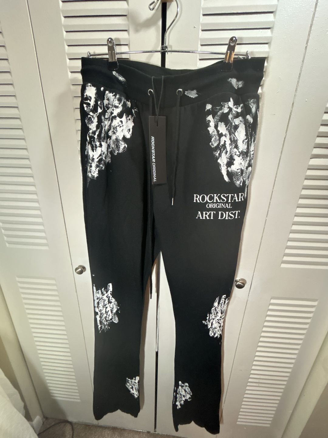 Rockstar Original Filip Stacked Sweatpants Size L Black Art Dist Streetwear, Y2K 5