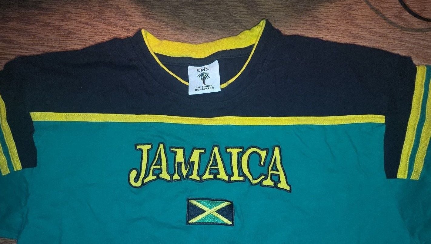 LMS Jamaica T-Shirt Green Black Yellow Flag Graphic 3