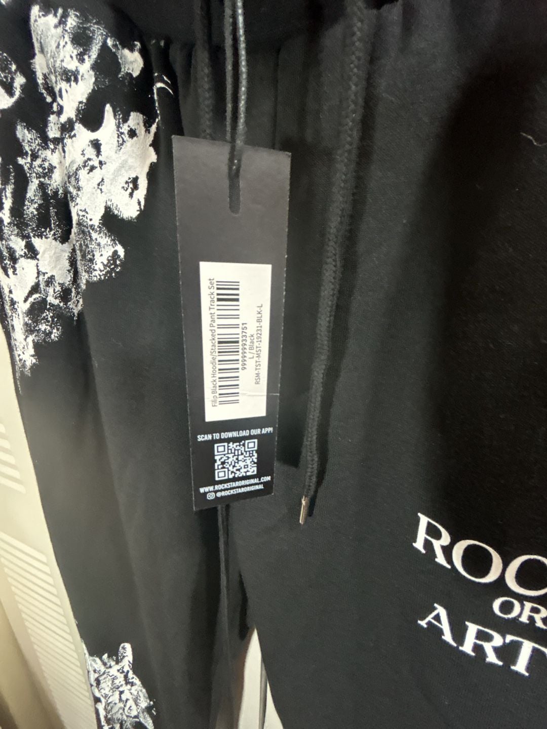 Rockstar Original Filip Stacked Sweatpants Size L Black Art Dist Streetwear, Y2K 6