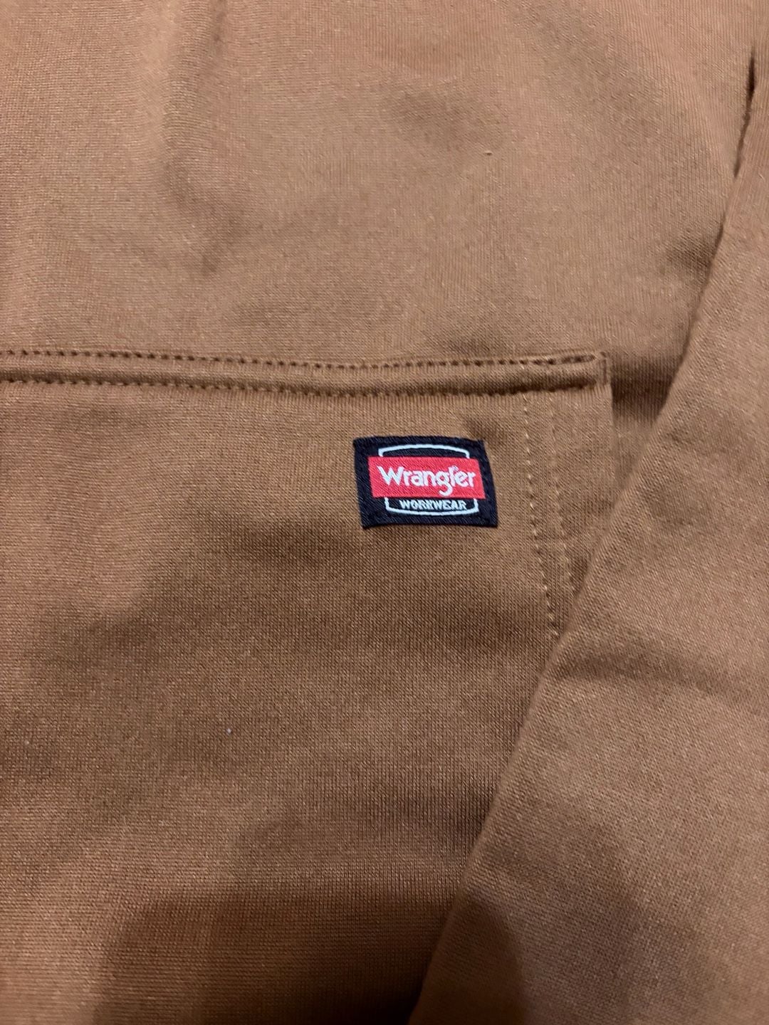 Wrangler Workwear Pullover Hoodie Size L Brown Shearling Lined 3