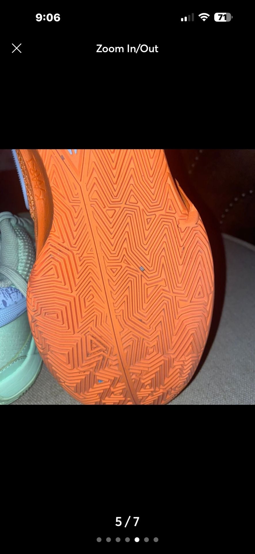 Nike Ja 1 Mismatched mens Size 8.5 Bright Mandarin Vapor Green 6