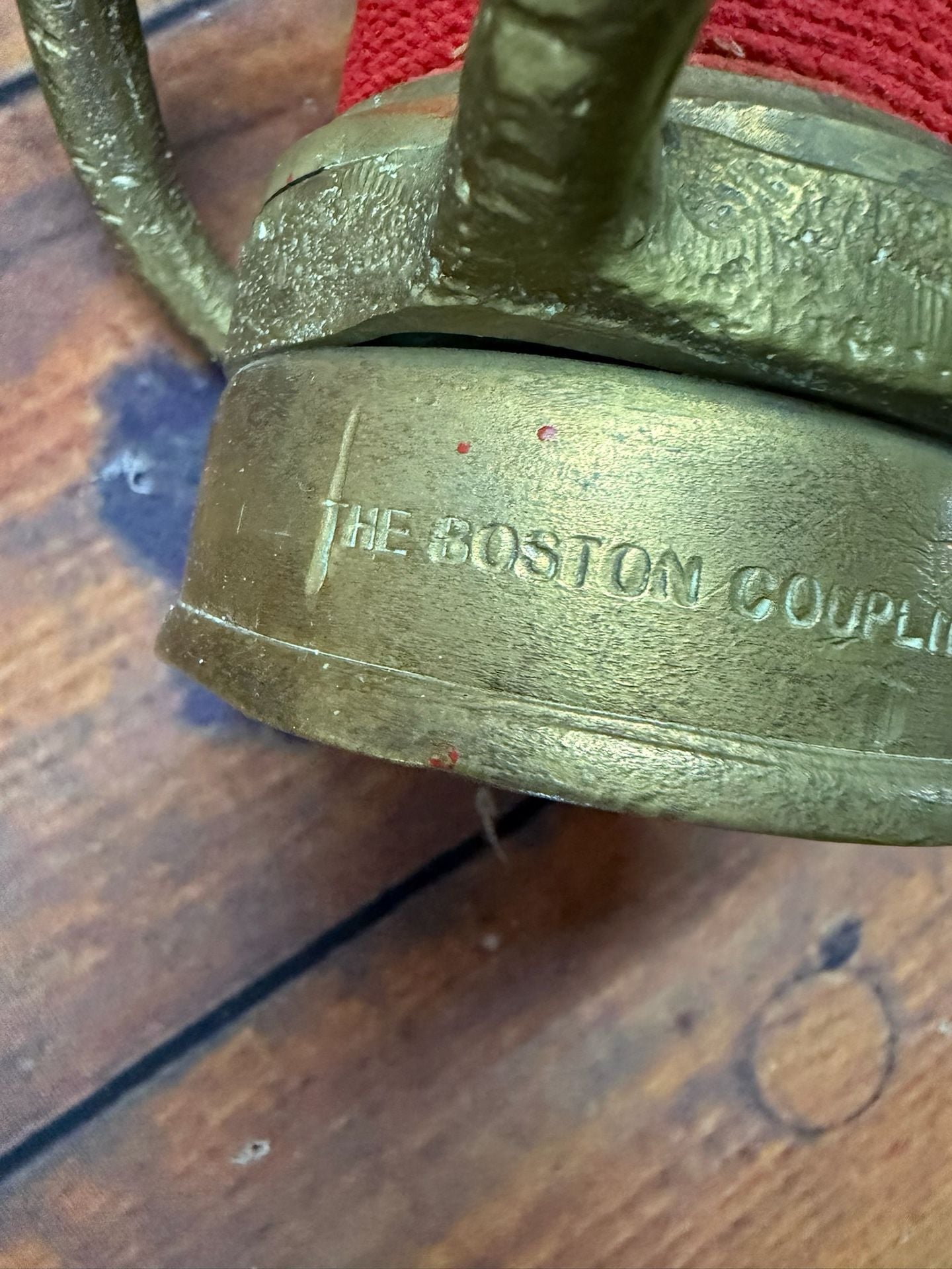 Vintage Boston Coupling Co Brass Fire Hose Nozzle Playpipe 30” Red Wrapped 4