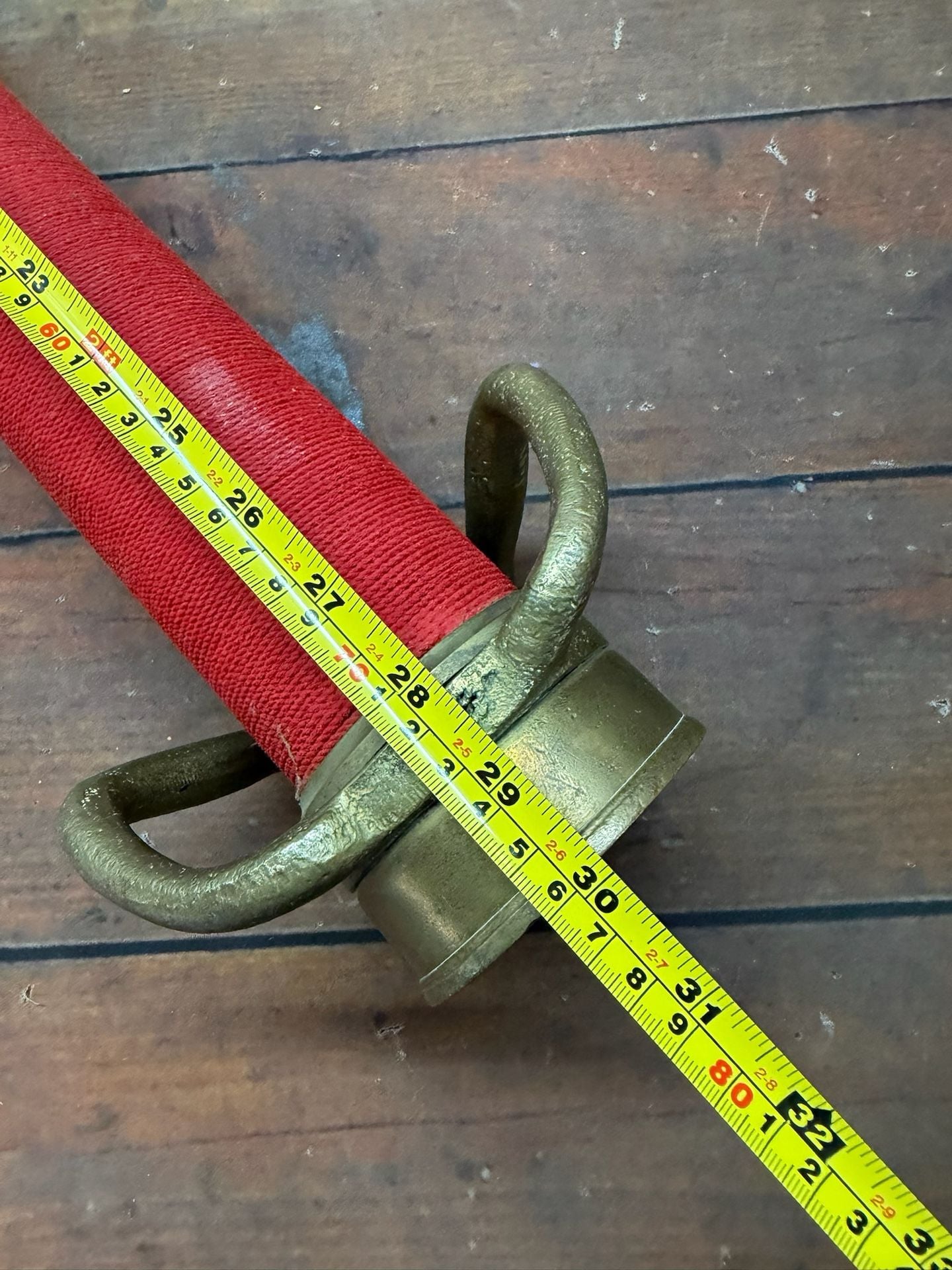 Vintage Boston Coupling Co Brass Fire Hose Nozzle Playpipe 30” Red Wrapped 6