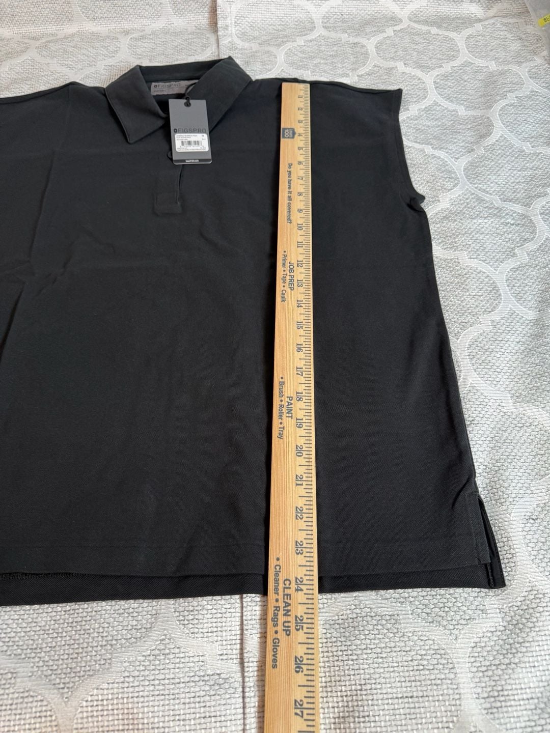 FIGS Women’s Technical Pique Ella Scrub Polo Size M Black New 9