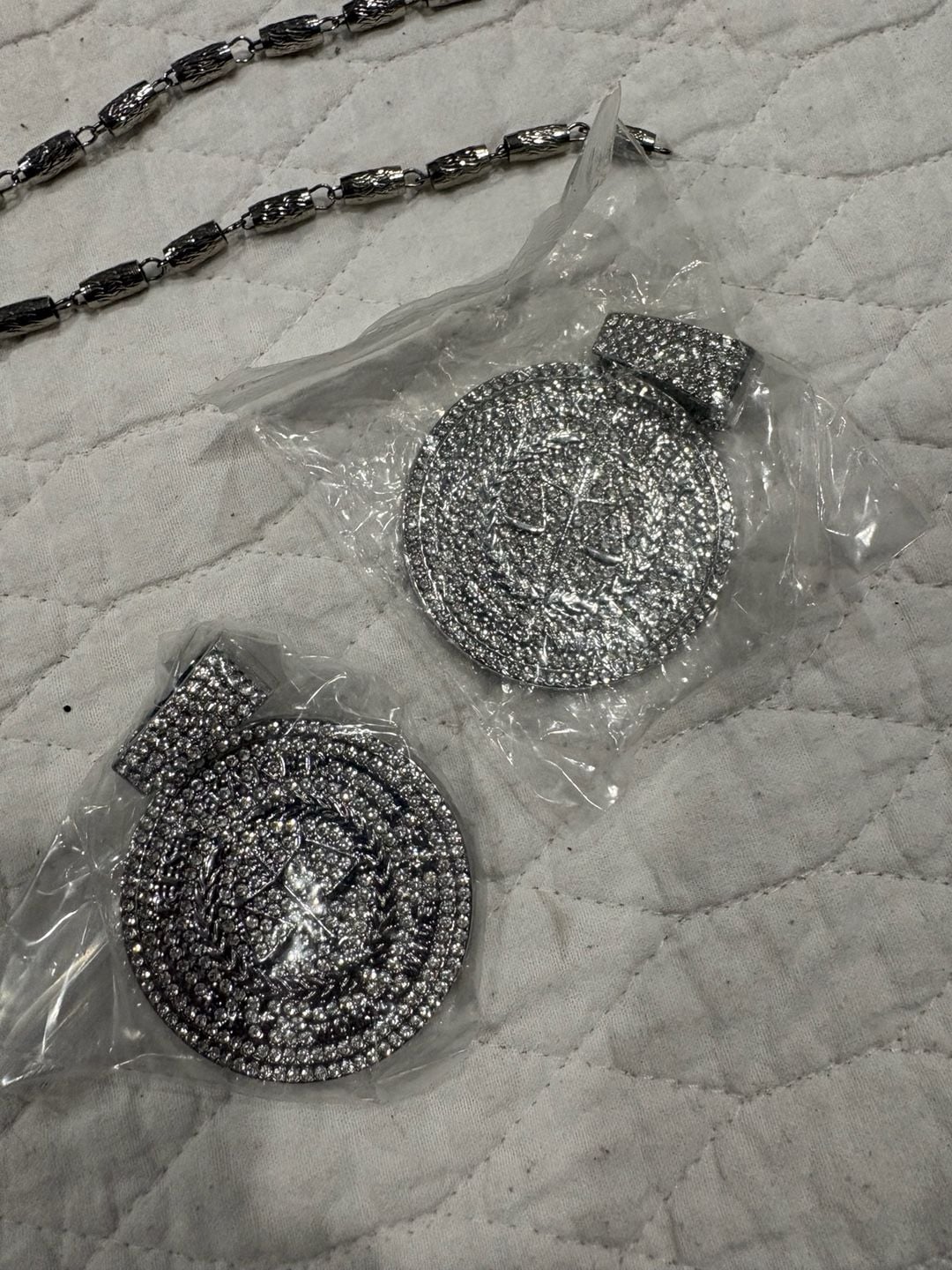 Costume Jewelry Lot Men’s Iced Out Chains Pendants Bracelets Silver Gold Tone 3