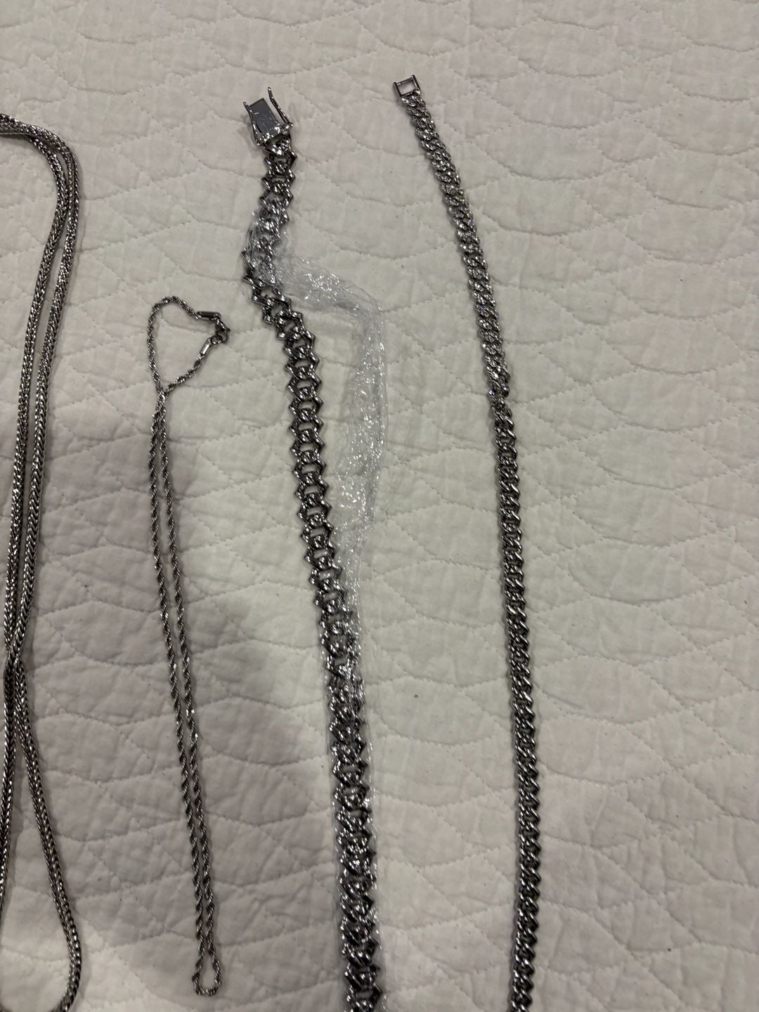 Costume Jewelry Lot Men’s Iced Out Chains Pendants Bracelets Silver Gold Tone 9