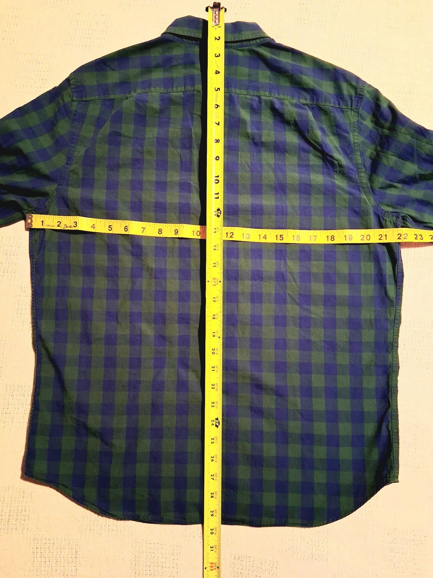 Nautica Plaid Button Down Shirt Size M Green Blue Long Sleeve 6