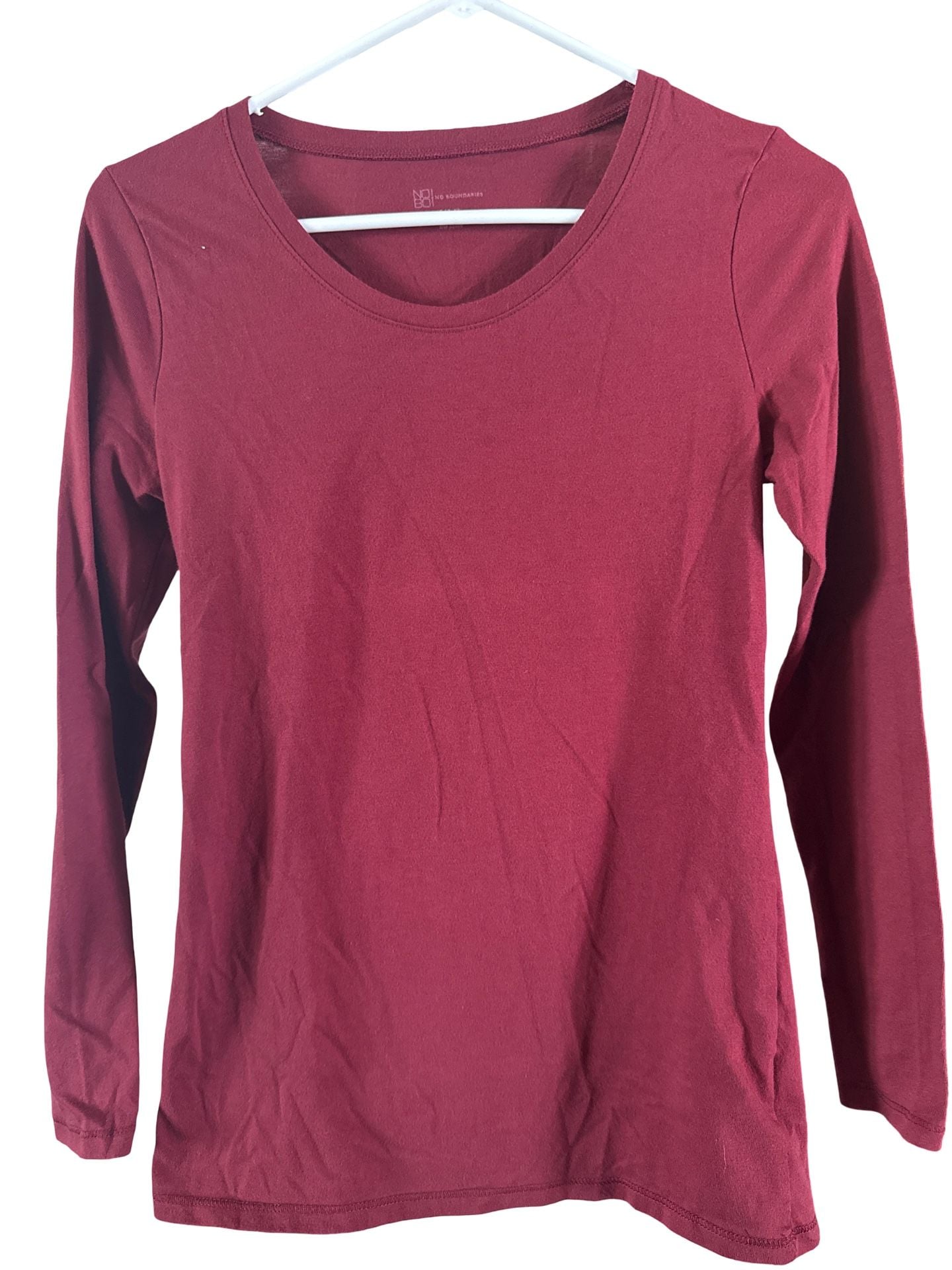 No Boundaries Long Sleeve Scoop Neck T-Shirt Size S (3-5) Red 2