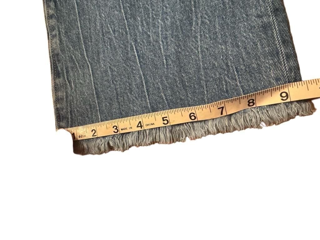 LOFT Wide Leg Jeans Size 27/4 Blue Denim Raw Hem h74 3