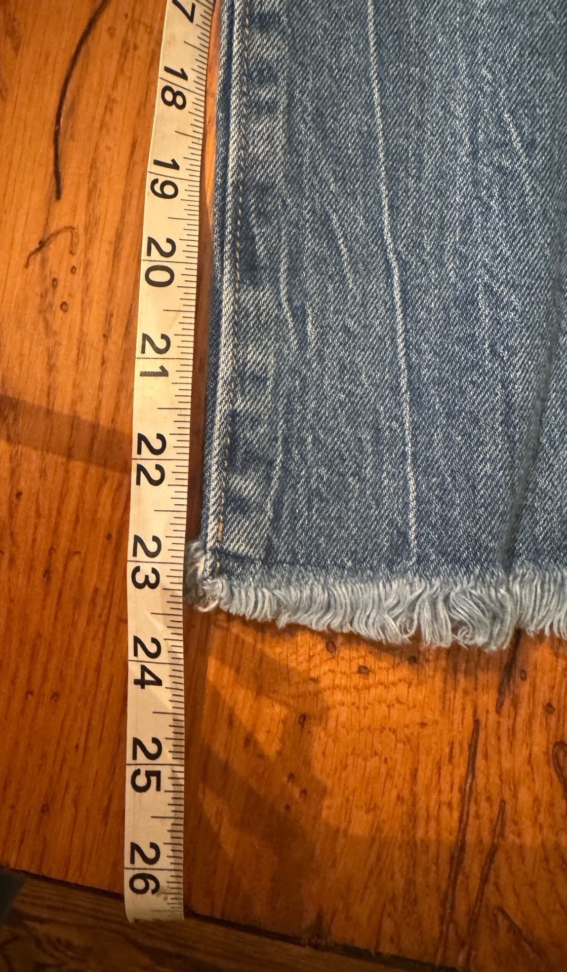 LOFT Wide Leg Jeans Size 27/4 Blue Denim Raw Hem h74 4