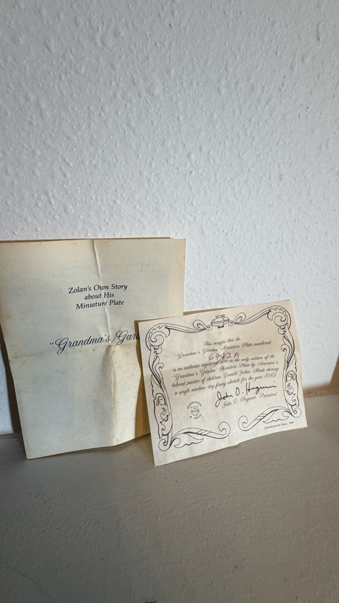 Donald Zolan Grandma's Garden Miniature Collector Plate With COA 3