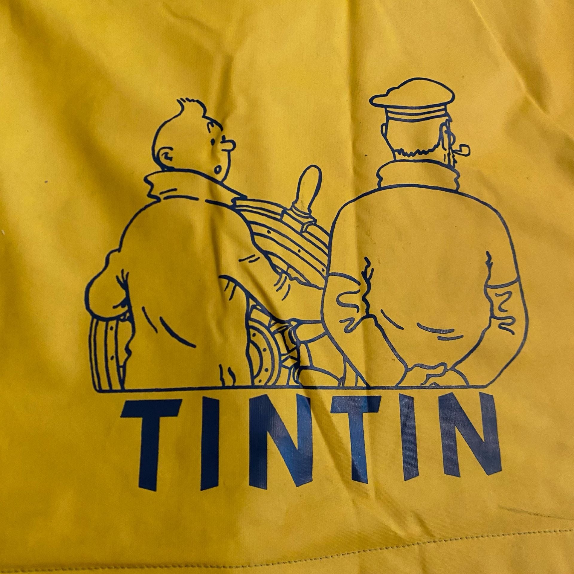 Tintin Yellow Rain Jacket Graphic Logo Outerwear 2