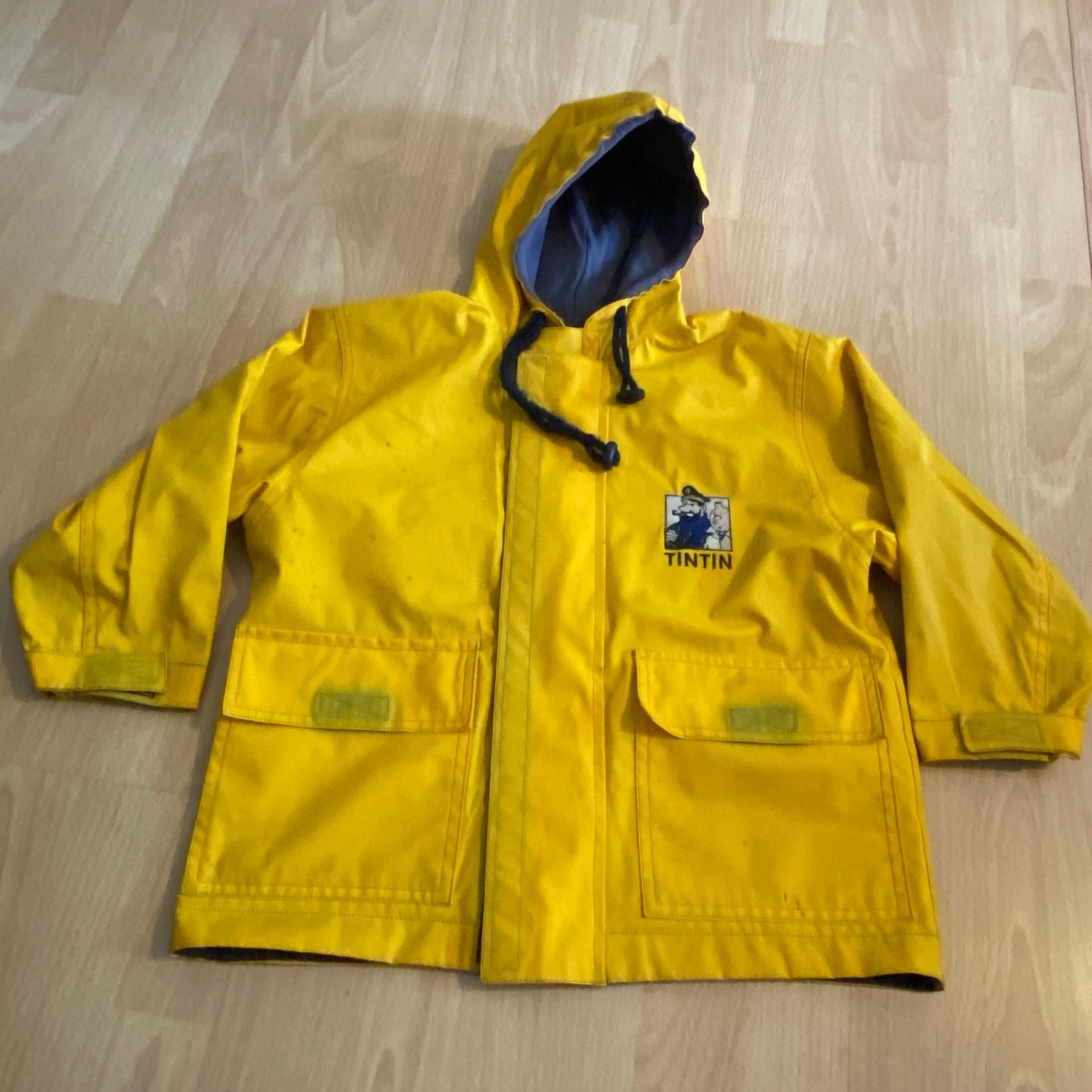 Tintin Yellow Rain Jacket Graphic Logo Outerwear 3