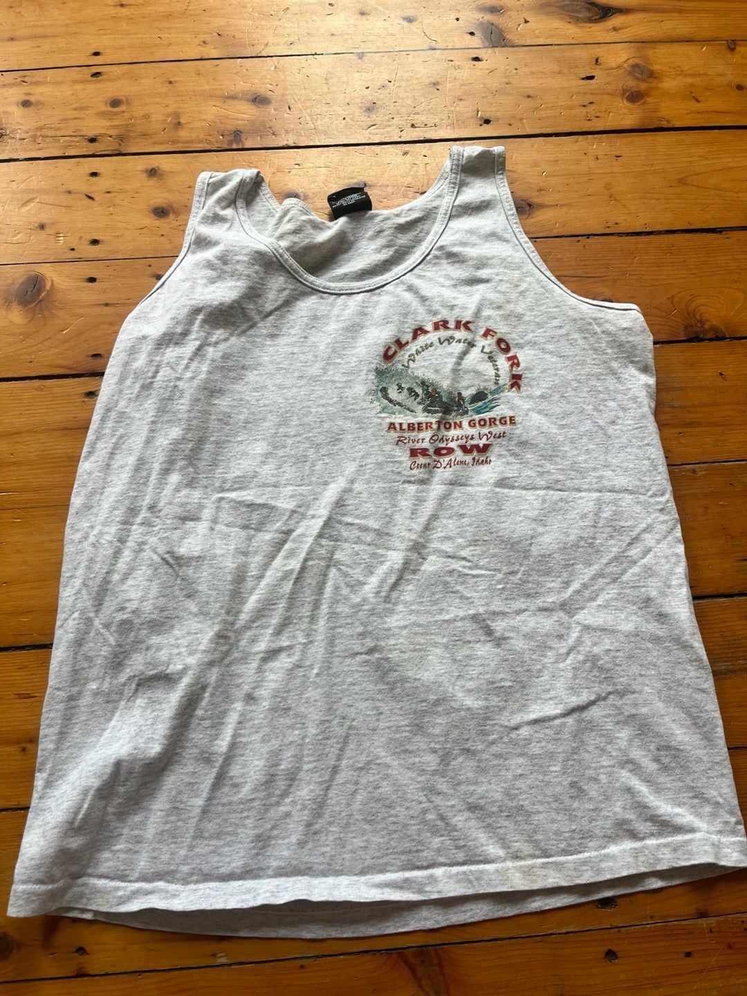 Vtg 90s Signal Sport Clark Fork River Whitewater Tank Top Large Single Stitch 3