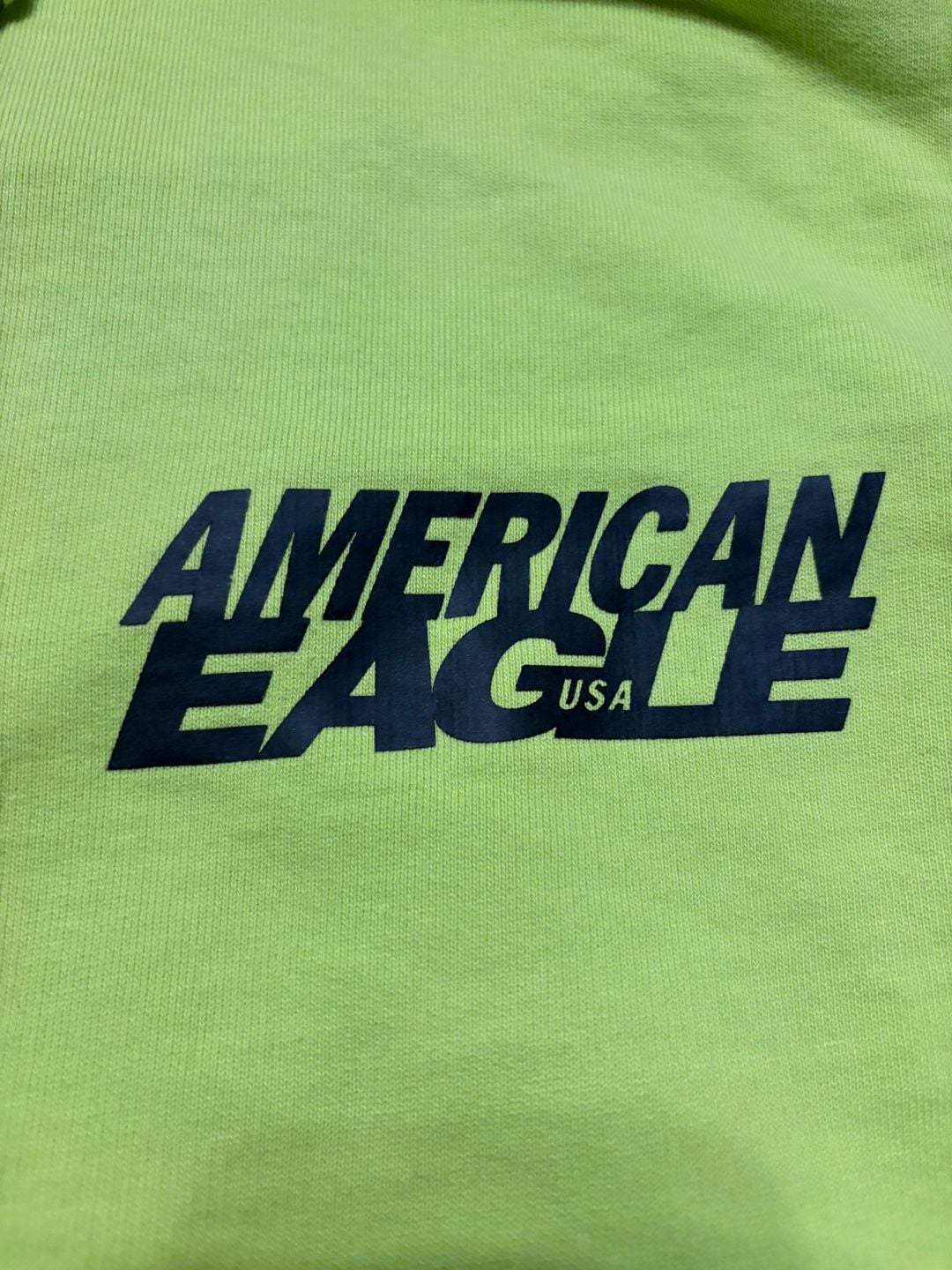 American Eagle Hoodie Size L Lime Green Logo Pullover Sweatshirt 3