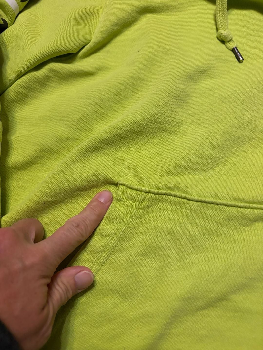 American Eagle Hoodie Size L Lime Green Logo Pullover Sweatshirt 6