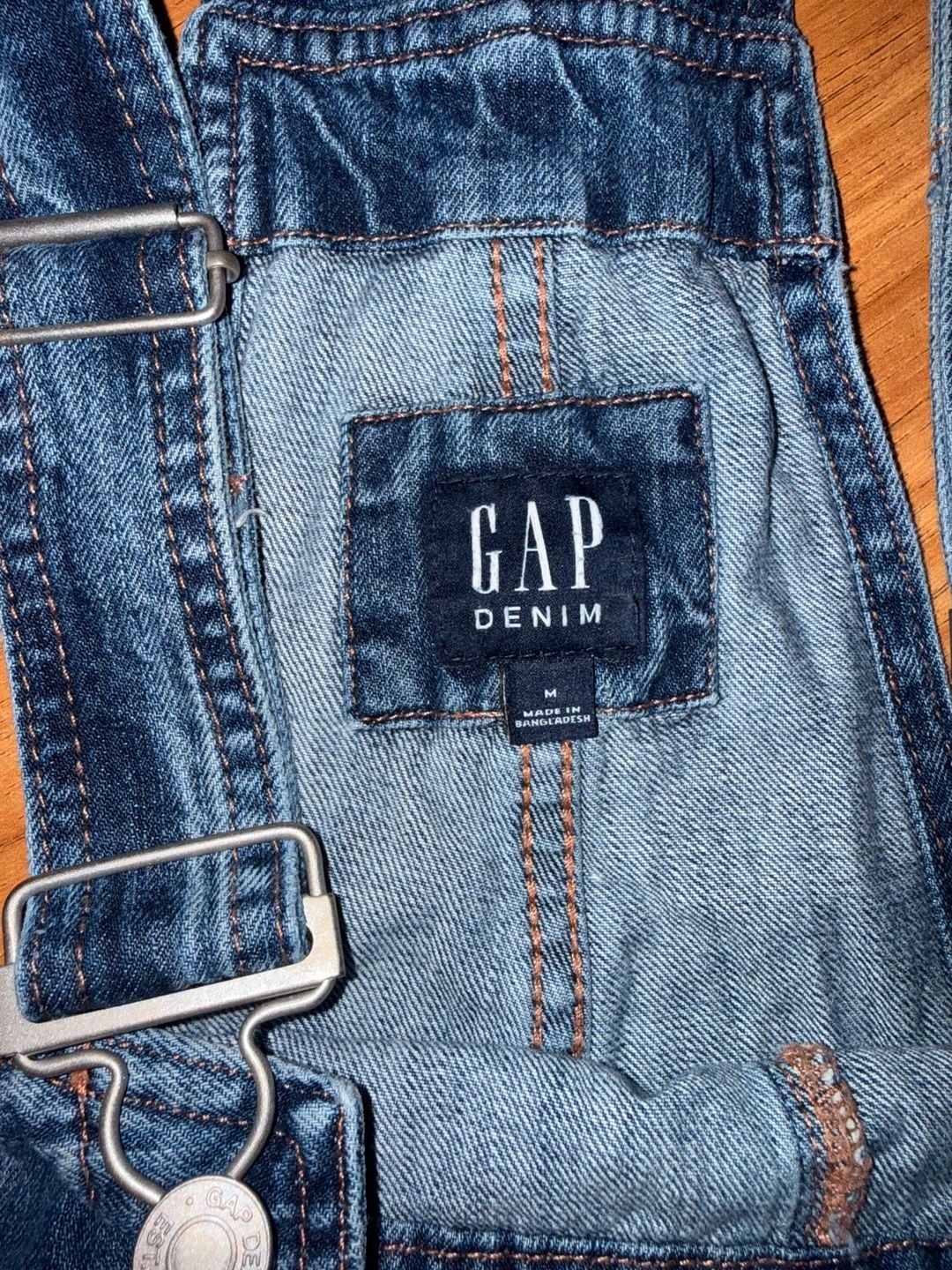 Gap Denim Overalls Size M Blue Cotton Straight Leg 4