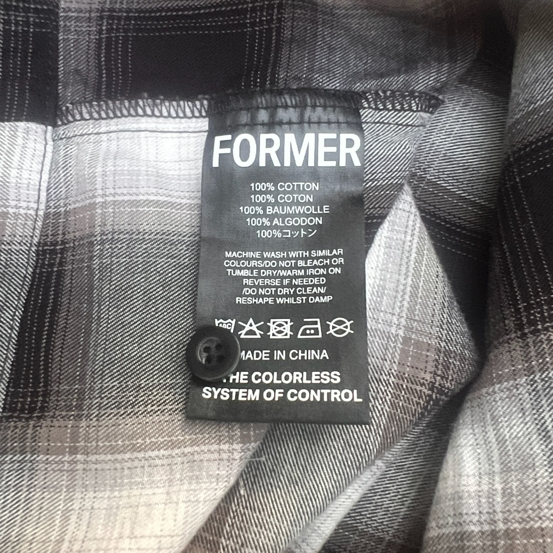 Former Broadcast Plaid S/S Button Shirt Size XXL Black White Skate 7