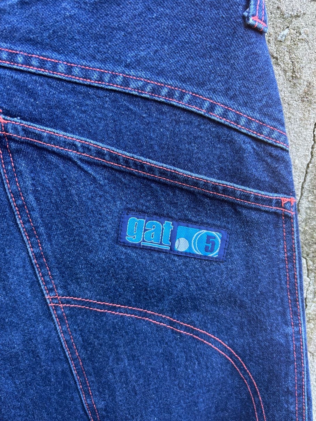 Rare Vintage 90’s Gat 5 Wide Leg Rave Skater Jeans Size 34 5