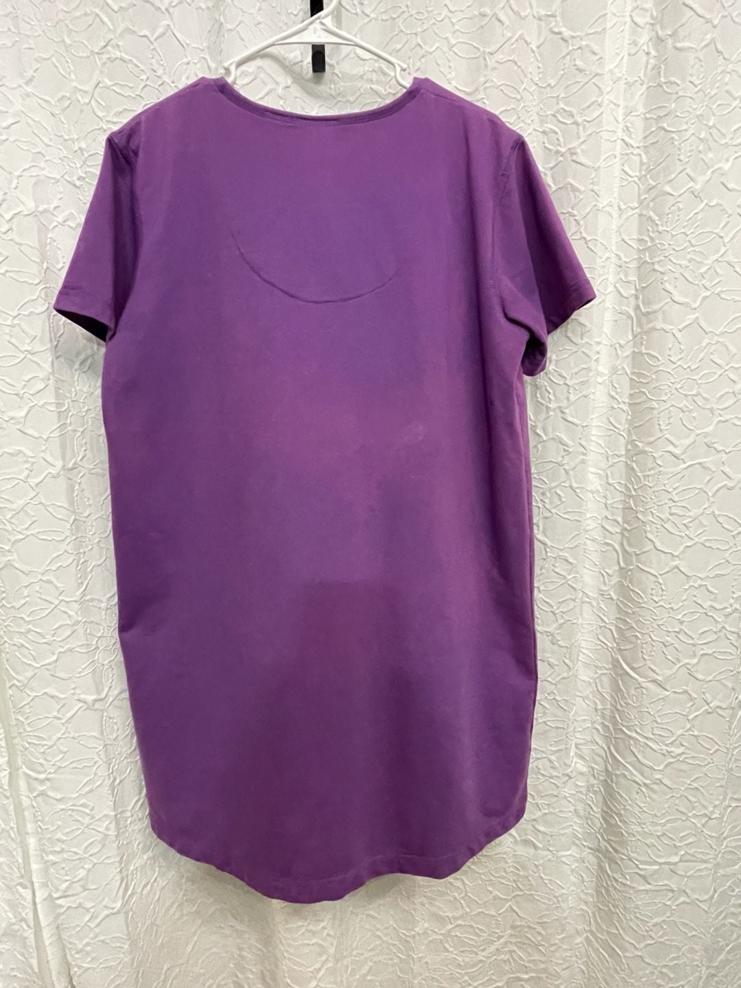 Palm Harbour Purple Red Hat Society Embroidered Pocket T Shirt Dress Large L 4