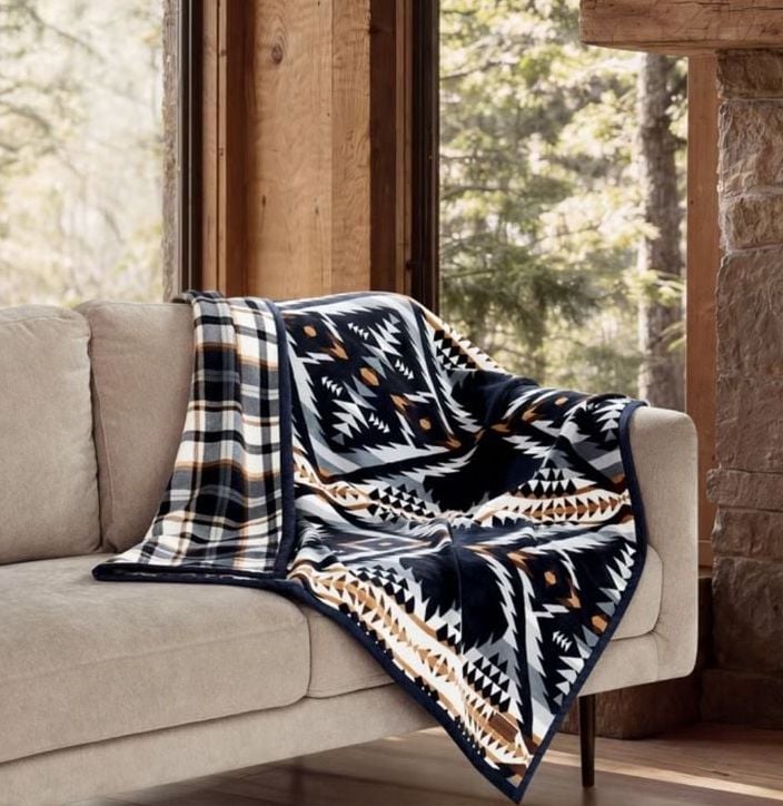 NEW Pendleton Reversible Fleece Throw Blanket Opal Vista 50”x70” 2