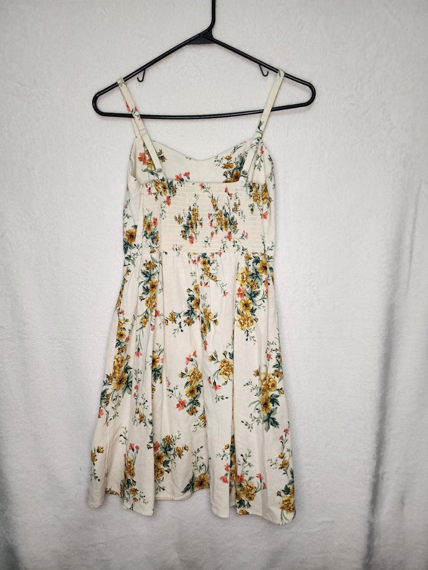 Old Navy Cami Dress Size S Floral Cream Yellow Spaghetti Strap Midi 4