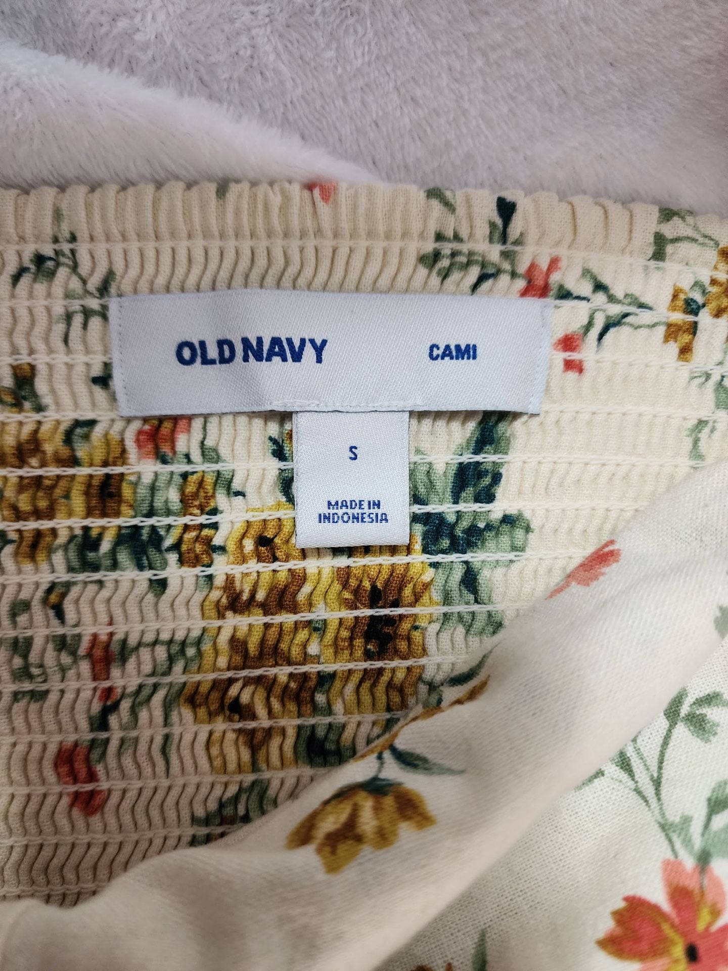 Old Navy Cami Dress Size S Floral Cream Yellow Spaghetti Strap Midi 5