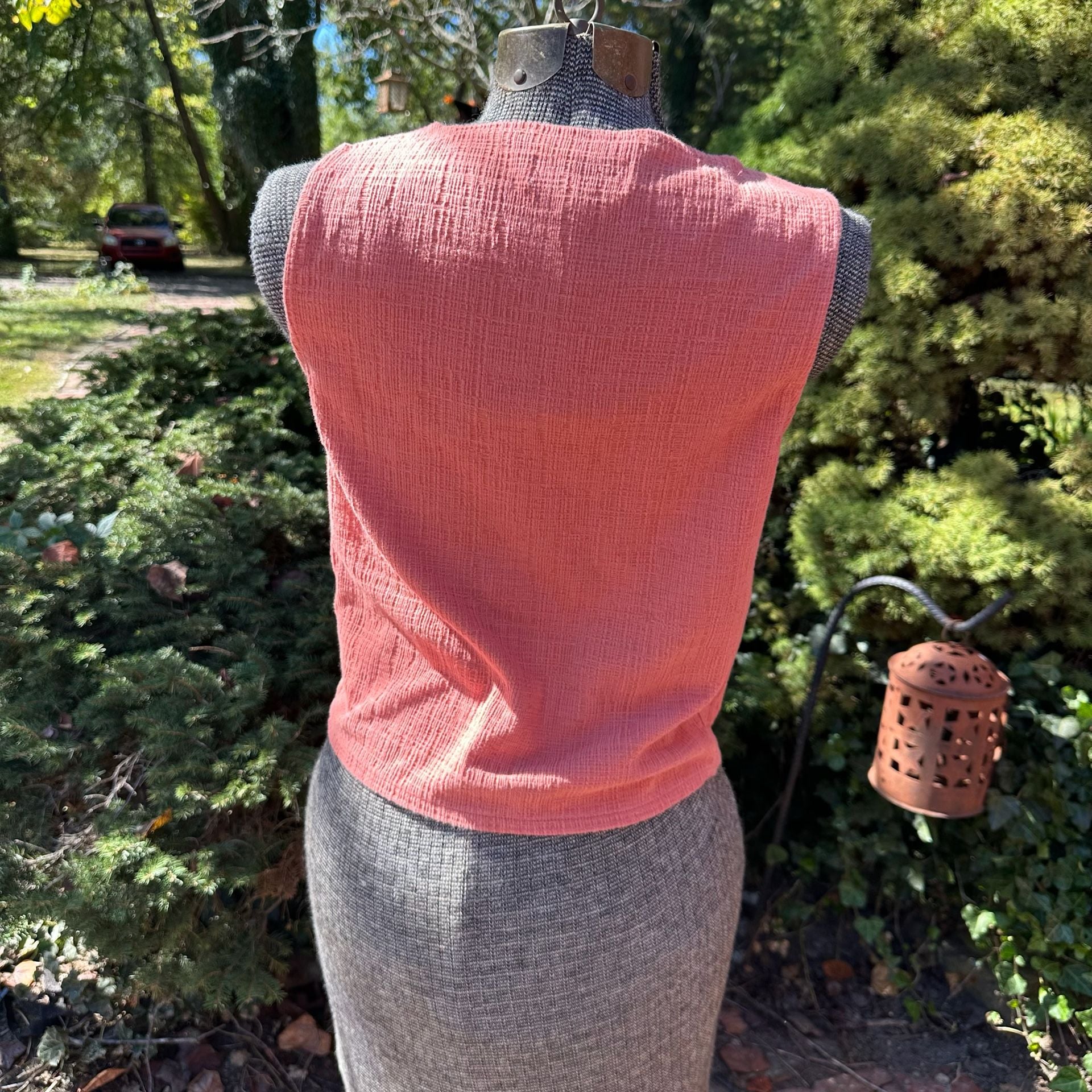 Madewell Texture & Thread Sweet Dahlia Wrap-Tie Tank Top Peach Pink Medium 7