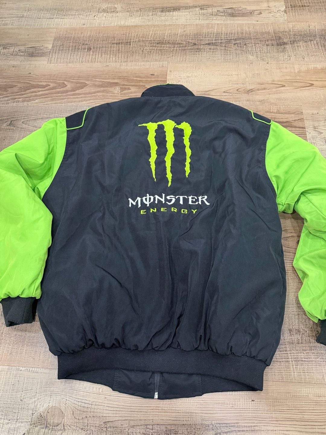 Kawasaki Monster Energy Racing Jacket Size XXL Black Green Pit Crew Coat 8