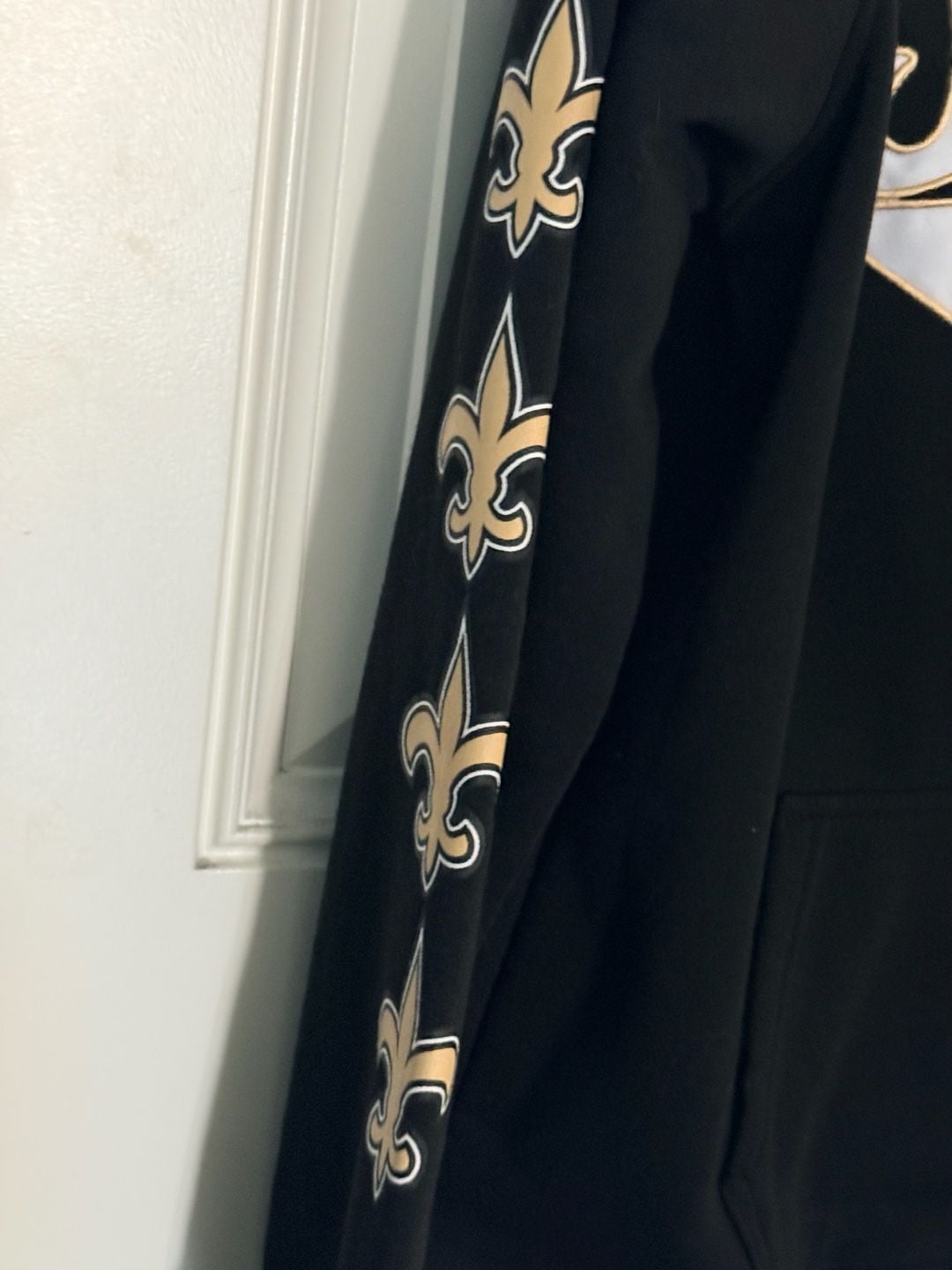 NFL Team Apparel New Orleans Saints Hoodie Size L Black Pullover Sweatshirt 5