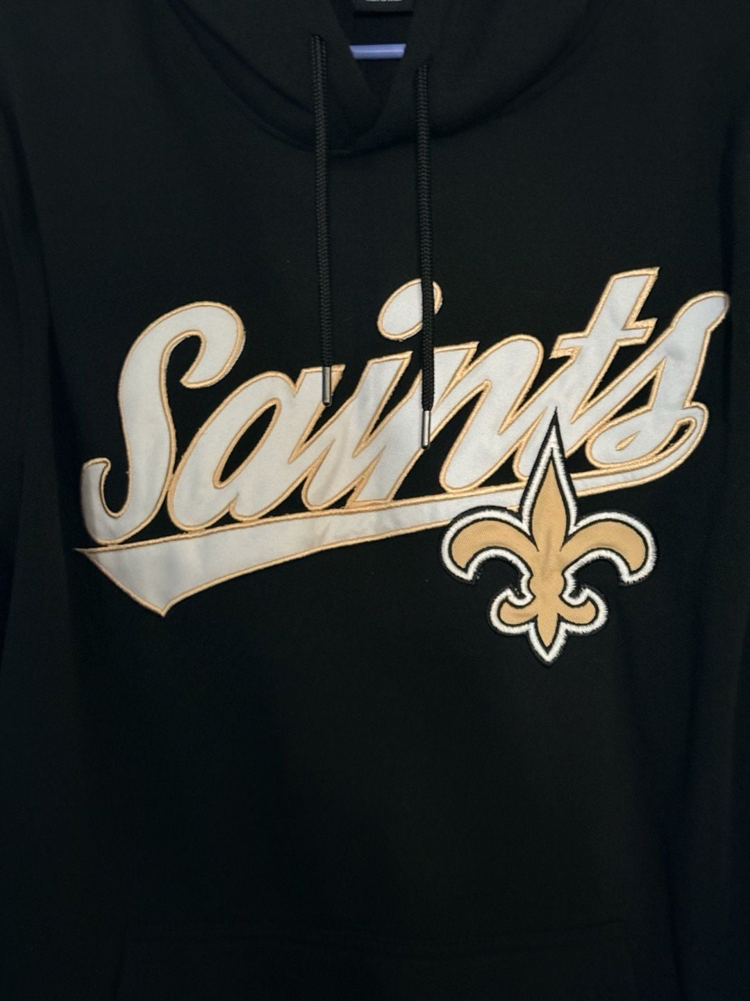 NFL Team Apparel New Orleans Saints Hoodie Size L Black Pullover Sweatshirt 6