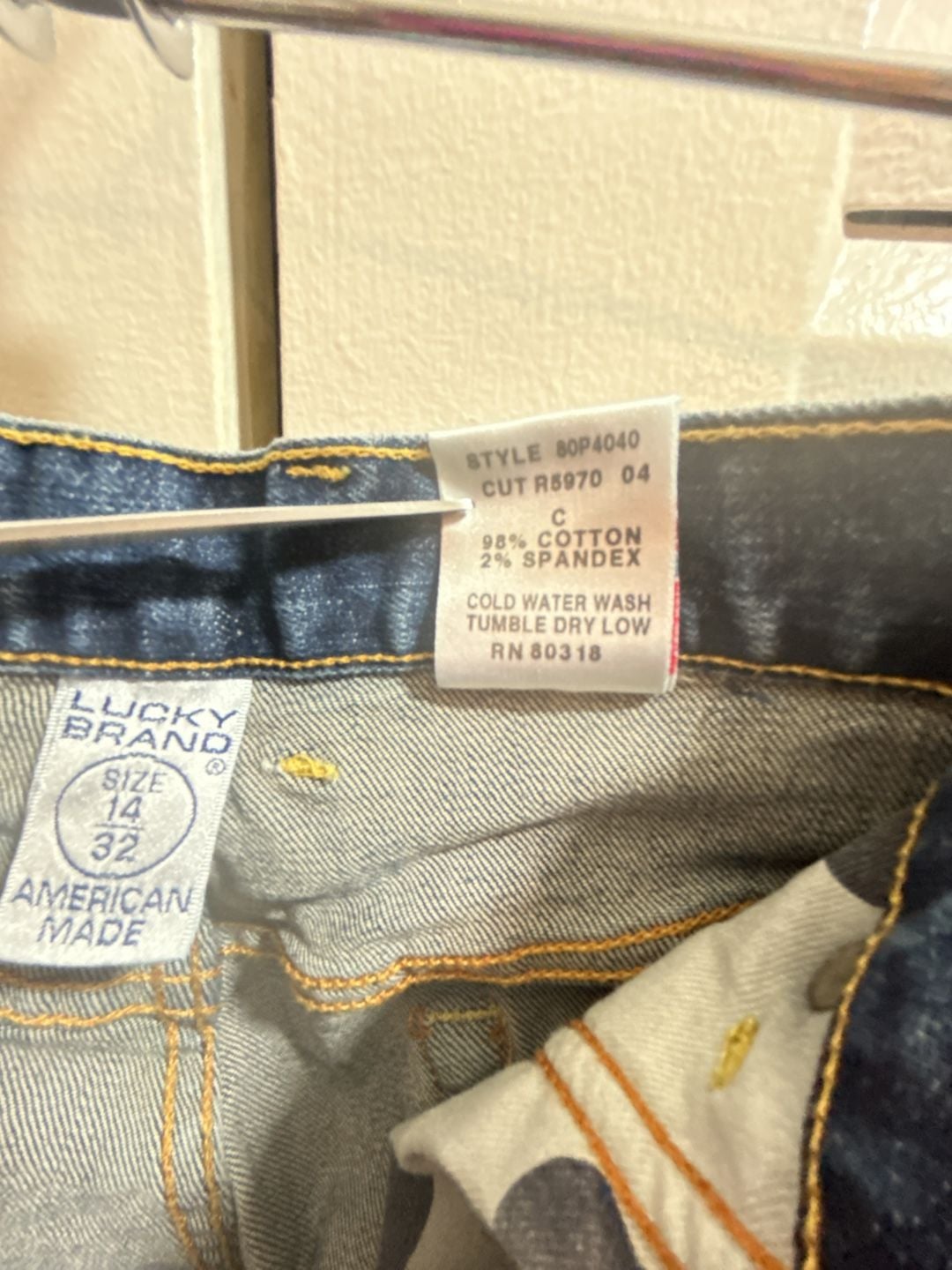 Lucky Brand Sugar Jean Straight Jeans Size 34x32 Blue Denim Vintage 18