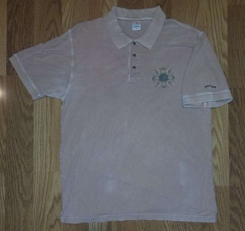 Crazy Shirt Polo Shirt Size XL Pink Chile Dyed Sun Graphic Short Sleeve 2