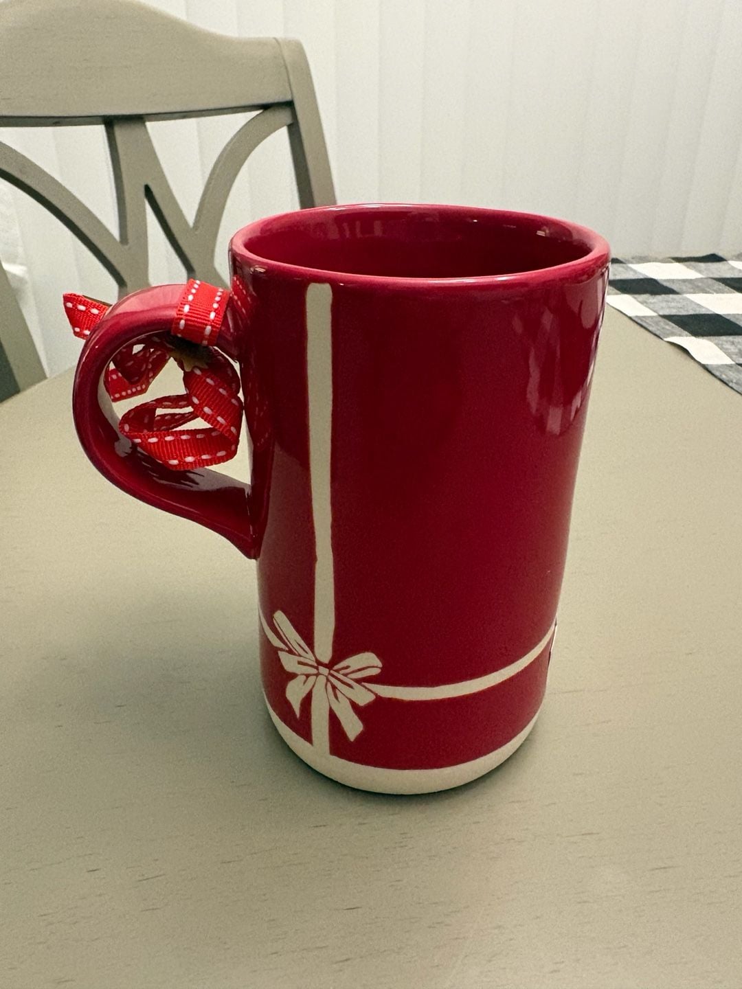 Rae Dunn Joy Christmas Gift Box Mug Red Ceramic 3