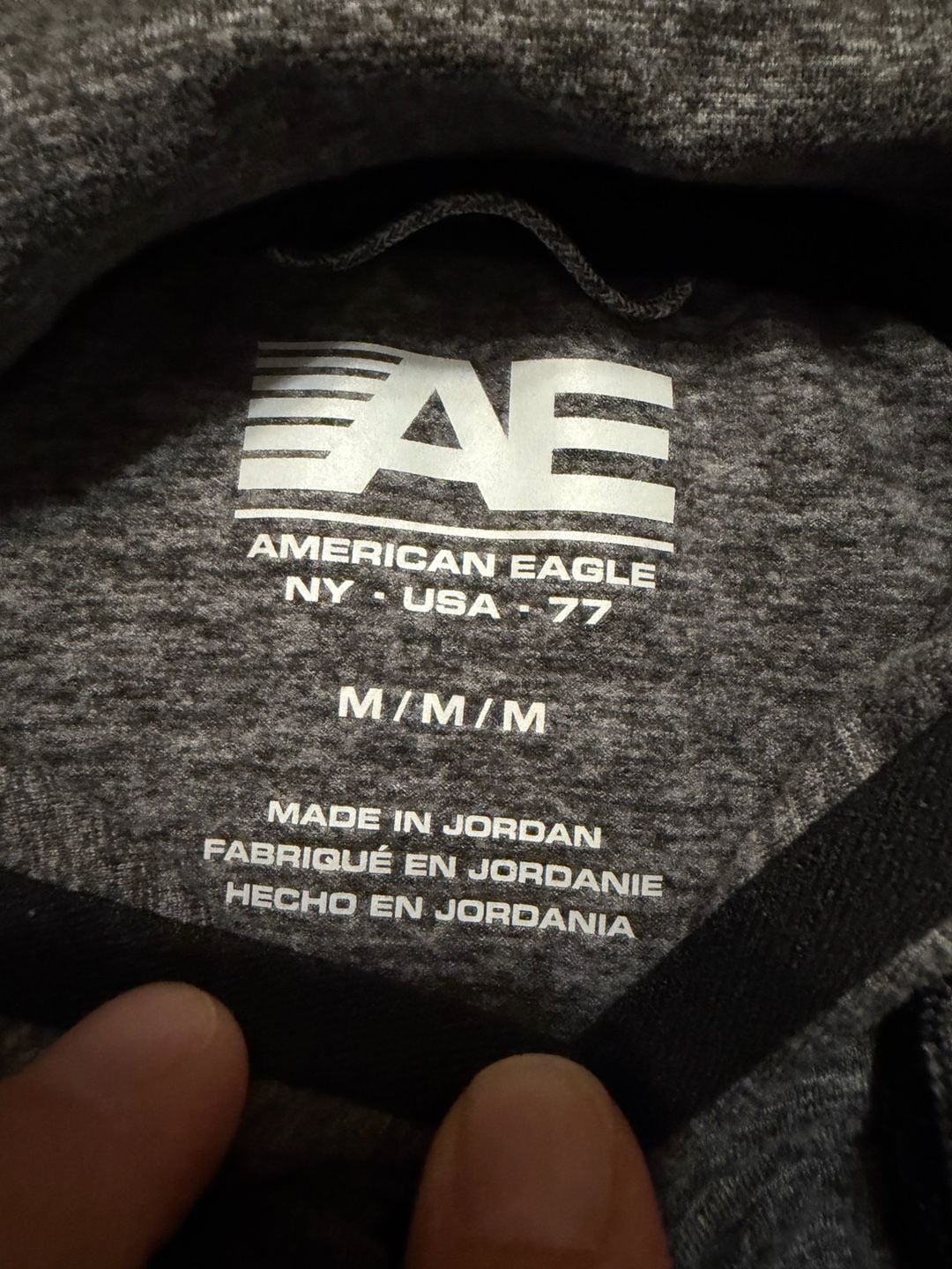 American Eagle 24/7 Active Hoodie Size M Gray Performance 4