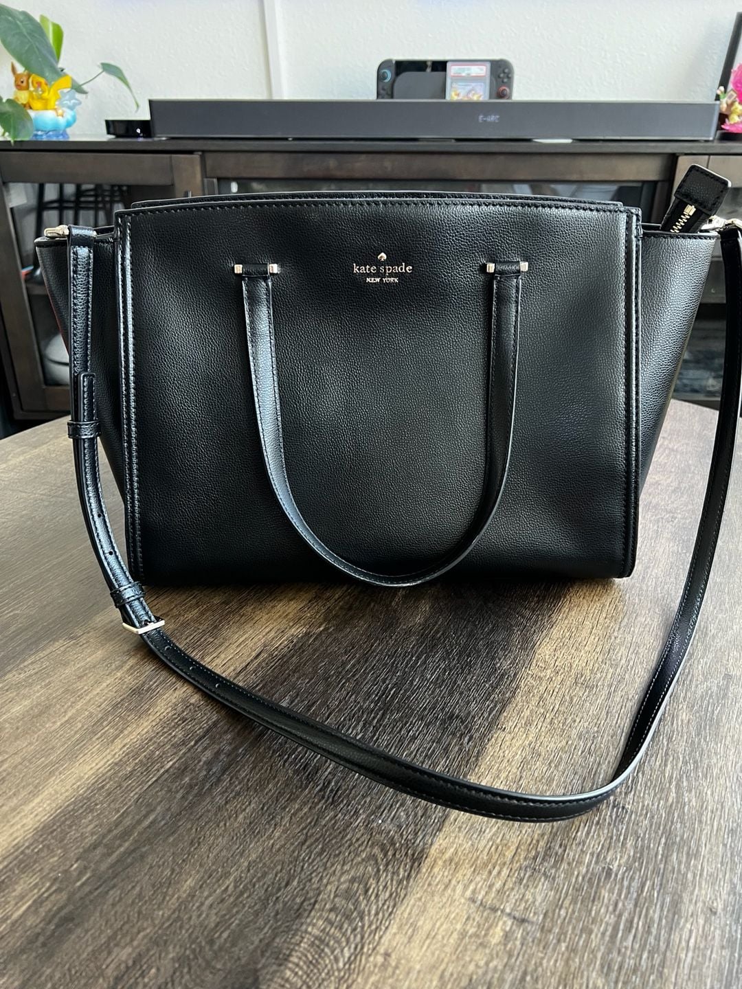 Kate Spade New York Patterson Drive Geraldine Black Leather Satchel Handbag 2