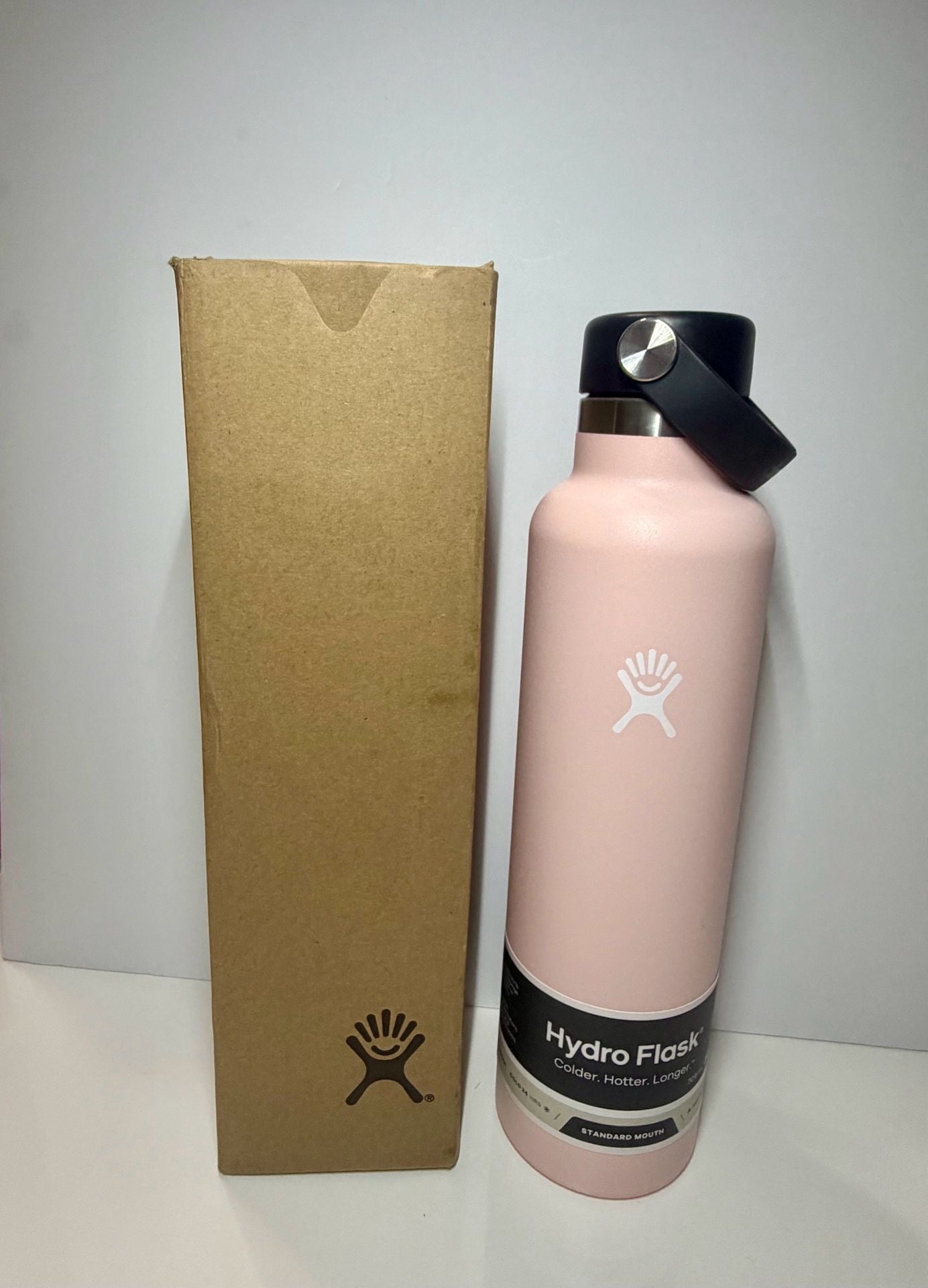 NEW Hydro Flask 24 oz Standard Mouth Stainless Steel Water Bottle, Trillium Pink 2