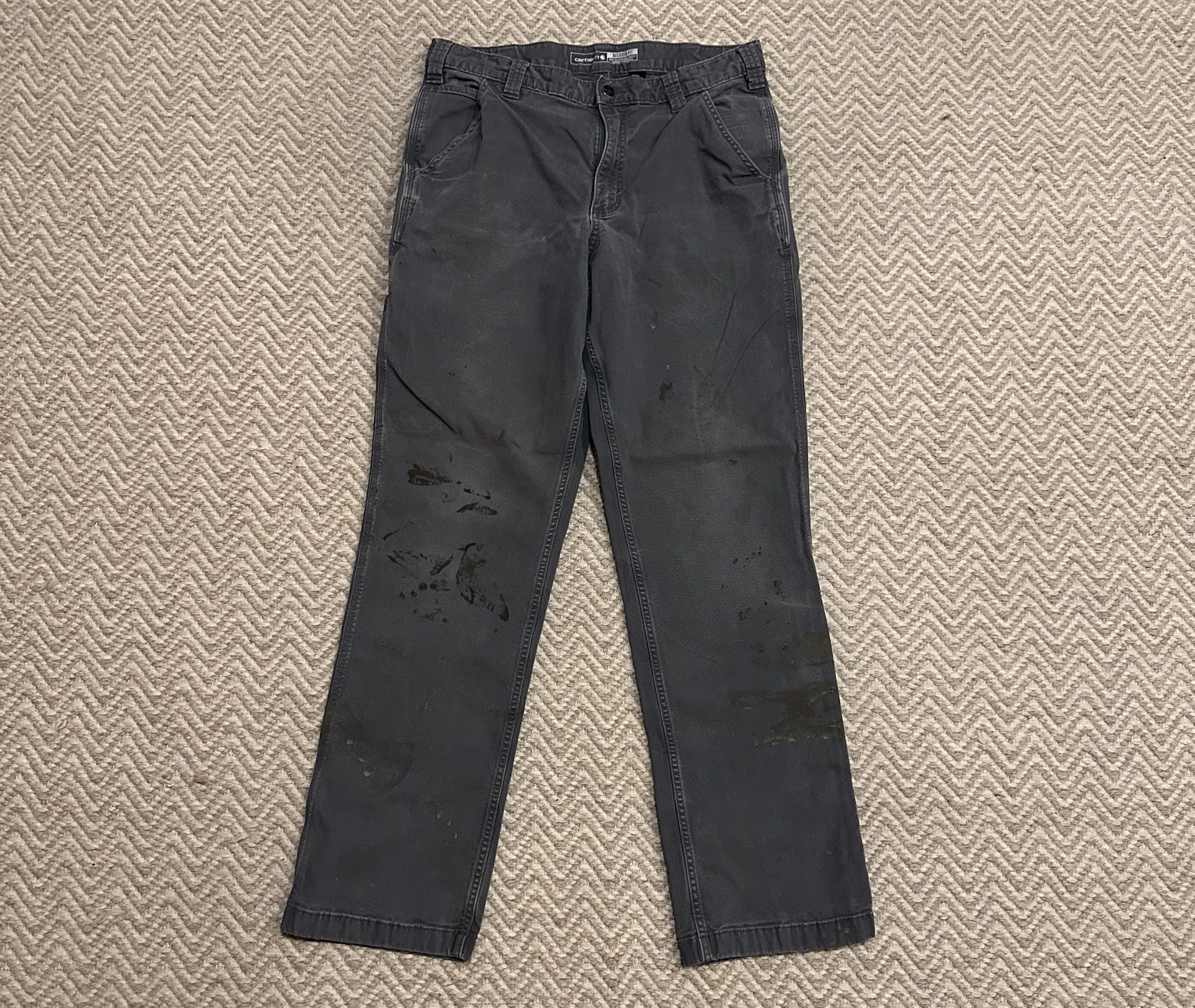 Carhartt Relaxed Fit Work Pants Size 34x34 Charcoal Gray Utility 2